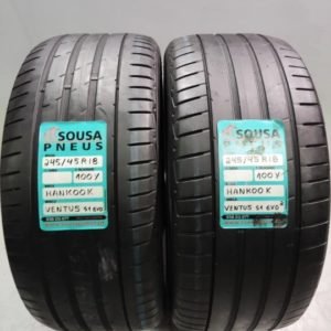 2 pneus semi novos 245-45-18 Hankook