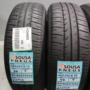 4 pneus semi novos 185-65-15 Bridgestone + 4 jantes 15 furacão Renault