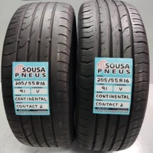 2 pneus semi novos 205-55-16 continental