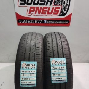 2 pneus semi novos 195-65-15 Kumho