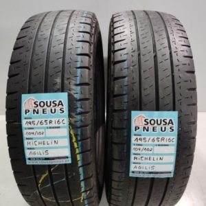 2 pneus semi novos 195-65-16C Michelin