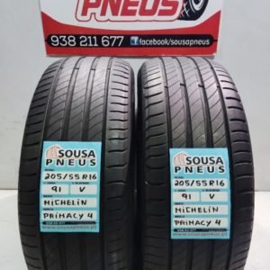 2 pneus semi novos 205-55-16 Michelin