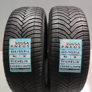 2 pneus semi novos 205-55-16 Michelin