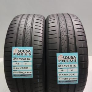 2 pneus semi novos 205-55-16 Hankook