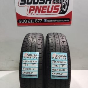 2 pneus semi novos 155-65-14 Michelin