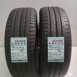 2 pneus semi novos 195-60-16 Michelin
