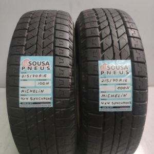 2 pneus com 90 % de piso Michelin 215-70-16
