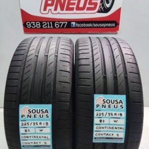 2 pneus semi novos 225-35-18 Continental