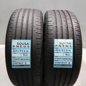 2 pneus semi novos 205-55-16 Continental