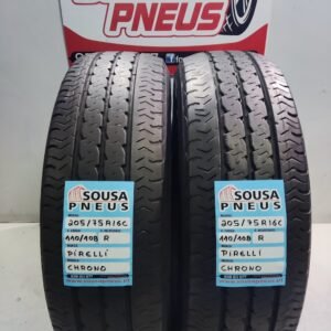 2 PNEUS SEMI NOVOS PIRELLI CHRONO 205-75-16C 110/108R OFERTA DOS PORTES