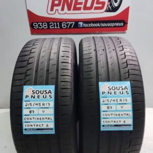 2 PNEUS SEMI NOVOS CONTINENTAL CONTACT6 215-45-17 87V OFERTA DOS PORTES