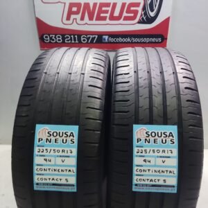 2 PNEUS SEMI NOVOS CONTINENTAL CONTACT5 225-50-17 94V OFERTA DOS PORTES