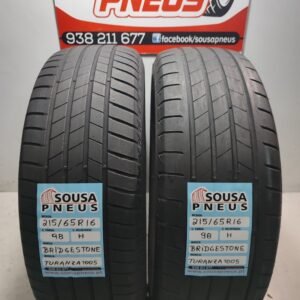 2 PNEUS SEMI NOVOS BRIDGESTONE TURANZA T005 215-65-16 98 H