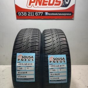 2 PNEUS SEMI NOVOS KLEBER VIAXER 155-65-14 75T