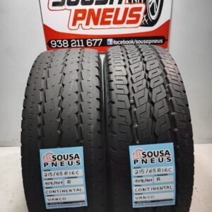 2 PNEUS SEMI NOVOS CONTINENTAL VANCO 215-65-16C  109/107 R
