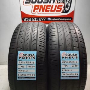2 PNEUS SEMI NOVOS PIRELLI CINTURATO P7 225-55-16 RFT 95W
