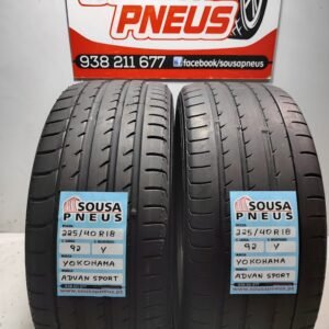 2 PNEUS SEMI NOVOS YOKOAHAMA ADVAN SPORT 225/40R18 92Y