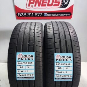 2 PNEUS SEMI NOVOS PIRELLI 205-45-17 CINTURATO P7 88V