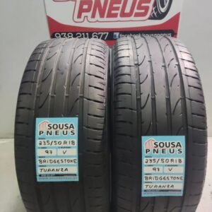 2 pneus semi novos bridgestone 235-50r18 oferta dos portes