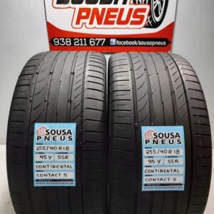 2 Pneus semi novos continental 255/40R18 SSR 95Y Oferta dos portes