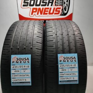 2 Pneus semi novos Continental contact 5 235/55R18  Oferta dos Po
