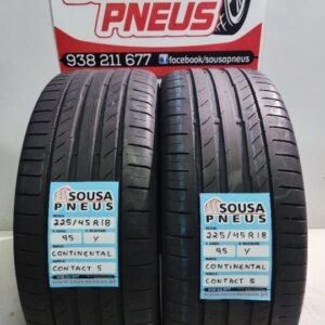 2 pneus como novos 225-45r18 continental - oferta dos portes