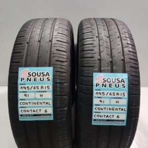 2 pneus semi novos 195-65r15 continental - oferta dos portes