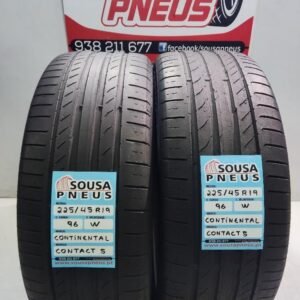 2 pneus semi novos 225-45r19 continental - oferta dos portes
