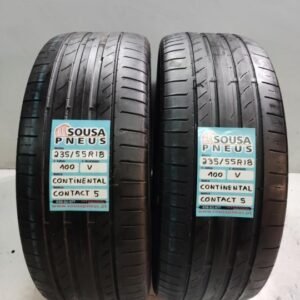 2 pneus semi novos 235-55r18 continental - oferta dos portes 140 euros