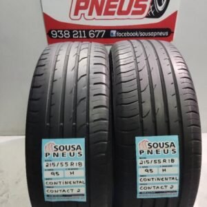2 pneus semi novos 215-55r18 continental - oferta da entrega 120 EUROS