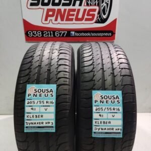 2 pneus semi novos 205-55r16 kleber - oferta dos portes 85 EUROS