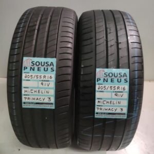 2 pneus semi novos 205-55r16 michelin - oferta dos portes para todo o