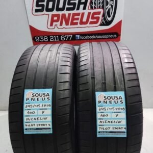 2 pneus semi novos 245-45r18 michelin - oferta dos portes 130 EUROS