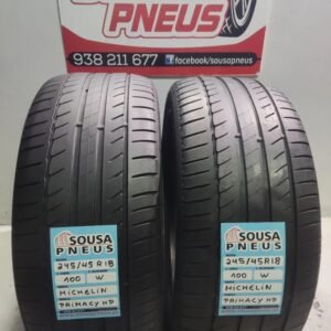 2 pneus semi novos 245-45r18 michelin - oferta dos portes