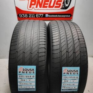 2 pneus semi novos 225-55r18 michelin - oferta dos portes 130 EUROS