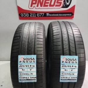 2 pneus semi novos 205-55r16 michelin - oferta dos portes 85 EUROS