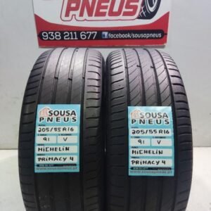 2 pneus semi novos 205-55r16 michelin - oferta dos portes 90 EUROS
