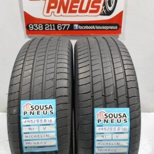 2 pneus semi novos 195-55R16 Michelin - Oferta dos Portes
