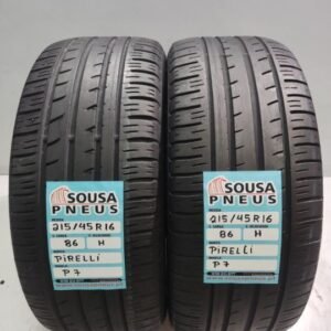 2 pneus semi novos 215-45r16 pirelli - oferta dos portes